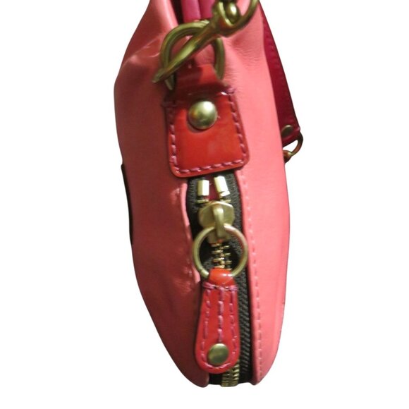 Coach 2008 Bonnie Brass Kisslock Purse Pink Full Grain Leather & Chain strap cro - Picture 3 of 11